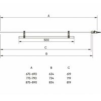 Шторка на ванну Veconi Palau 70 профиль Хром стекло прозрачное арт-PL79-70-01-C4 — фото 3, Шторки для ванной распашные