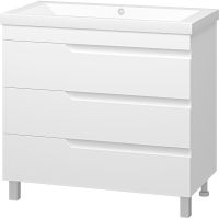 Тумба с раковиной Misty Софт 90 Белая глянцевая арт-УТ000015031 — фото 1, Тумбы с раковиной