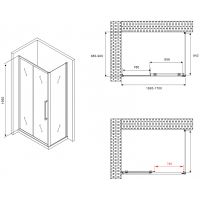 Товар: Душевой уголок Abber Schwarzer Diamant 170x90 профиль Черный стекло матовое арт-AG30170BMH-S90BM - фото 5 Душевой уголок Abber Schwarzer Diamant 170x90 профиль Черный стекло матовое арт-AG30170BMH-S90BM — фото 5, Прямоугольные душевые уголки