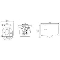 Комплект унитаза Berges Ventas Rimless с инсталляцией Novum с сиденьем Микролифт и Черной SoftTouch клавишей смыва арт-043344 — фото 11, Комплекты унитаз + инсталляция