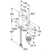 Смеситель для раковины Kludi Bozz Золото брашированное арт-38288N076 — фото 2, Смесители для раковины