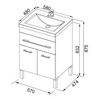 Товар: Тумба с раковиной Aquanet Верона 58 Белая арт-213028 - фото 7 Тумба с раковиной Aquanet Верона 58 Белая арт-213028 — фото 7, Тумбы с раковиной