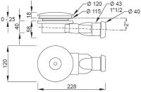Сифон для душевого поддона Jacob Delafon 120 Хром Серый арт-E78168-CP — фото 3, Сифоны для поддонов