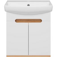 Тумба с раковиной Misty Сканди 50 подвесная Белый Дуб крафт золотой Антрацит арт-УТ000023182 — фото 2, Тумбы с раковиной