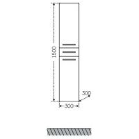 Шкаф пенал СанТа Омега 30 подвесной Белый арт-507002 — фото 3, Пеналы для ванной комнаты