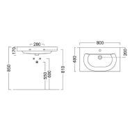 Раковина Kerama Marazzi Buongiorno 80 Белая глянцевая арт-BG.wb.80 — фото 7, Раковины встраиваемые сверху