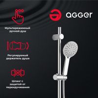 Душевая система Agger Happy Хром арт-A0493500 — фото 3, Душевые стойки