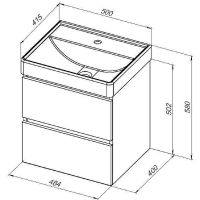 Тумба под раковину Aquanet Вега 50 подвесная Бежевая арт-329582 — фото 10, Тумбы под раковину