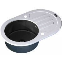 Кухонная мойка ZorG Glass Белый / Графит арт-GL-7851-OV-WHITE-GRAFIT — фото 1, Кухонные мойки