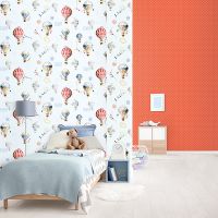 Обои детские Andrea Rossi Kids Land Винил на флизелине (1,06*10,05) Голубой, Воздушные шары арт-54279-1 — фото 3, Обои для стен