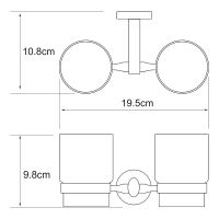 Стакан для зубных щеток WasserKRAFT Rhein двойной Хром арт-K-6228D — фото 3, Стаканы для зубных щеток