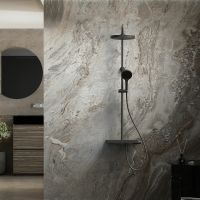 Товар: Душевая система Vincea Inspire с термостатом Черная матовая арт-VSFS-3I12TMB - фото 2 Душевая система Vincea Inspire с термостатом Черная матовая арт-VSFS-3I12TMB — фото 2, Душевые стойки