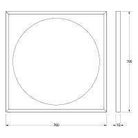 Зеркало Defesto Eclipce 70х70 с подсветкой 15W-3000К/в багетной раме/Сенсорный выключатель/Теплый белый свет/Черная рама арт-DF 2232S — фото 4, Зеркала в ванную комнату