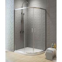 Душевой уголок New Trendy New Varia Chrome 100х80 профиль Хром стекло прозрачное арт-K-0507 — фото 2, Асимметричные душевые уголки