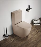 Унитаз компакт CeramaLux Капучино матовый с бачком и сиденьем Микролифт арт-2166XMC — фото 2, Напольные унитазы