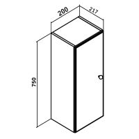 Подвесной шкаф Runo Кредо 20 Белый арт-00-00001148 — фото 3, Шкафы для ванной