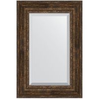 Зеркало Evoform Exclusive 92х62 с фацетом в багетной раме - Состаренное дерево с орнаментом 120 мм арт-BY 3430 — фото 1, Зеркала в ванную комнату