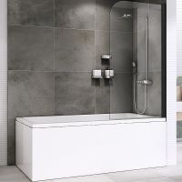 Товар: Шторка на ванну Abber Ewiges Wasser 80х140 профиль Черный стекло прозрачное арт-AG52080B - фото 2 Шторка на ванну Abber Ewiges Wasser 80х140 профиль Черный стекло прозрачное арт-AG52080B — фото 2, Шторки для ванной распашные