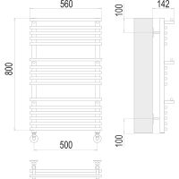 Водяной полотенцесушитель Terminus Вента Люкс П16 500х800 Хром, нижнее подключение, G 1/2" ВР, с угловым соединением арт-4670078529510 — фото 4, Водяные полотенцесушители