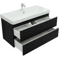 Тумба под раковину Aquanet Вега 100 подвесная Черная арт-329593 — фото 7, Тумбы под раковину