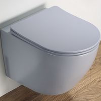 Унитаз CeramaLux подвесной Голубой матовый с сиденьем Микролифт арт-2197MHL — фото 1, Подвесные унитазы