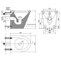 Унитаз Nofer приставной Нержавеющая сталь матовая без сиденья арт-13012.P.S — фото 2, Приставные унитазы