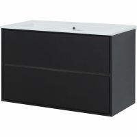 Тумба под раковину Aquanet Милан 105 подвесная Черный глянец арт-316690 — фото 3, Тумбы под раковину