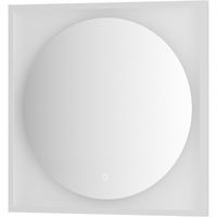 Зеркало Defesto Eclipce 70х70 с подсветкой 15W-3000К/в багетной раме/Сенсорный выключатель/Теплый белый свет/Белая рама арт-DF 2237S — фото 1, Зеркала в ванную комнату