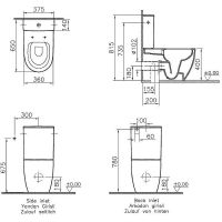 Унитаз компакт Vitra Sento Rim-ex back to wall с бачком и сиденьем Микролифт арт-9830B003-7203 — фото 8, Напольные унитазы