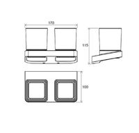 Стакан для зубных щеток Ravak 10° двойной Хром арт-X07P322 — фото 2, Стаканы для зубных щеток