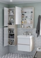 Зеркальный шкаф Aquaton Сканди 55 Белый Дуб верона арт-1A252102SDB20 — фото 4, Зеркальные шкафы в ванную