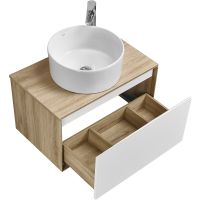 Тумба под раковину Aquaton Либерти 70 подвесная Дуб эльвезия Белая арт-1A279801LYC70 — фото 10, Тумбы под раковину