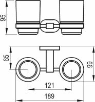 Стакан для зубных щеток Ravak Chrome CR 220.00 двойной Хром арт-X07P189 — фото 6, Стаканы для зубных щеток