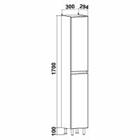 Шкаф пенал Runo Лада 30 Белый арт-00-00001166 — фото 4, Пеналы для ванной комнаты