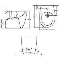 Биде Allen Brau Fantasy приставное Белое арт-4.11008.20 — фото 5, Биде напольные