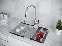 Кухонная мойка Paulmark Lumi 74 UNI Белая арт-LU74-WH — фото 4, Кухонные мойки