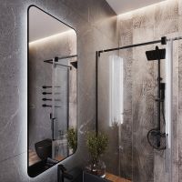 Товар: Зеркало Bond Loft 60x120 с подсветкой Черное глянцевое с бесконтактным выключателем арт-M35ZE-60120 - фото 2 Зеркало Bond Loft 60x120 с подсветкой Черное глянцевое с бесконтактным выключателем арт-M35ZE-60120 — фото 2, Зеркала в ванную комнату