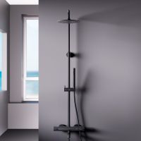 Душевая система Damixa Scandinavian Pure с термостатом Черная матовая арт-936810300 — фото 3, Душевые стойки