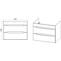 Тумба под раковину VIANT Марсель 70 подвесная Графит арт-VMAR70COG-T2YP — фото 6, Тумбы под раковину