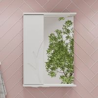 Зеркало со шкафом Volna Adel 50 L с подсветкой Белое арт-zsADEL50.L-01 — фото 1, Зеркальные шкафы в ванную