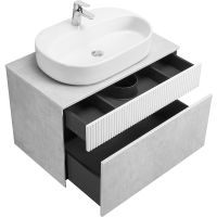 Тумба под раковину Aquaton Марбл 80 подвесная Слэйт Белый матовый арт-1A276201MH4C0 — фото 9, Тумбы под раковину