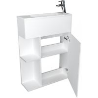 Тумба с раковиной 1MarKa Stretto 70П подвесная Белый глянец арт-У94633 — фото 2, Тумбы с раковиной