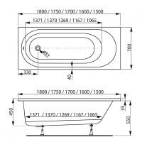 Акриловая ванна Vagnerplast Kasandra 175x70 без гидромассажа арт-VPBA175KAS2X-04 — фото 8, Акриловые ванны