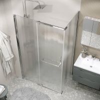 Душевой уголок Grossman Pragma 110х80 профиль Хром стекло шиншилла арт-120.K33.03.1180.10.02 — фото 4, Прямоугольные душевые уголки