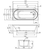 Акриловая ванна AM.PM X-Joy 160х70 без гидромассажа арт-W94A-160-070W-A — фото 11, Акриловые ванны