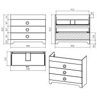 Тумба с раковиной Misty Лейла 100 Белая арт-УТ000011636 — фото 6, Тумбы с раковиной
