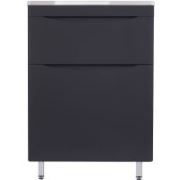 Тумба под раковину Style Line Бергамо 60 Черная антискрейтч арт-СС-00002308 — фото 1, Тумбы под раковину