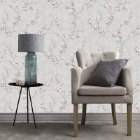 Обои Solo Sakura Винил на флизелине (1,06*10) Серый/Розовый, Цветы арт-SL8666-25 — фото 4, Обои для стен