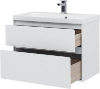 Тумба под раковину Aquanet Гласс 90 подвесной Белая арт-196960 — фото 4, Тумбы под раковину