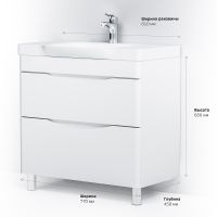 Тумба под раковину AM.PM Like 80 Белая арт-M80FSX0802WG — фото 10, Тумбы под раковину